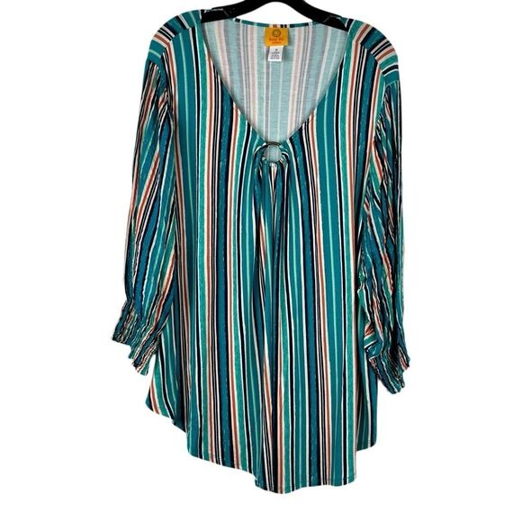 Ruby Rd. Striped Blouse 1X - Picture 1 of 12